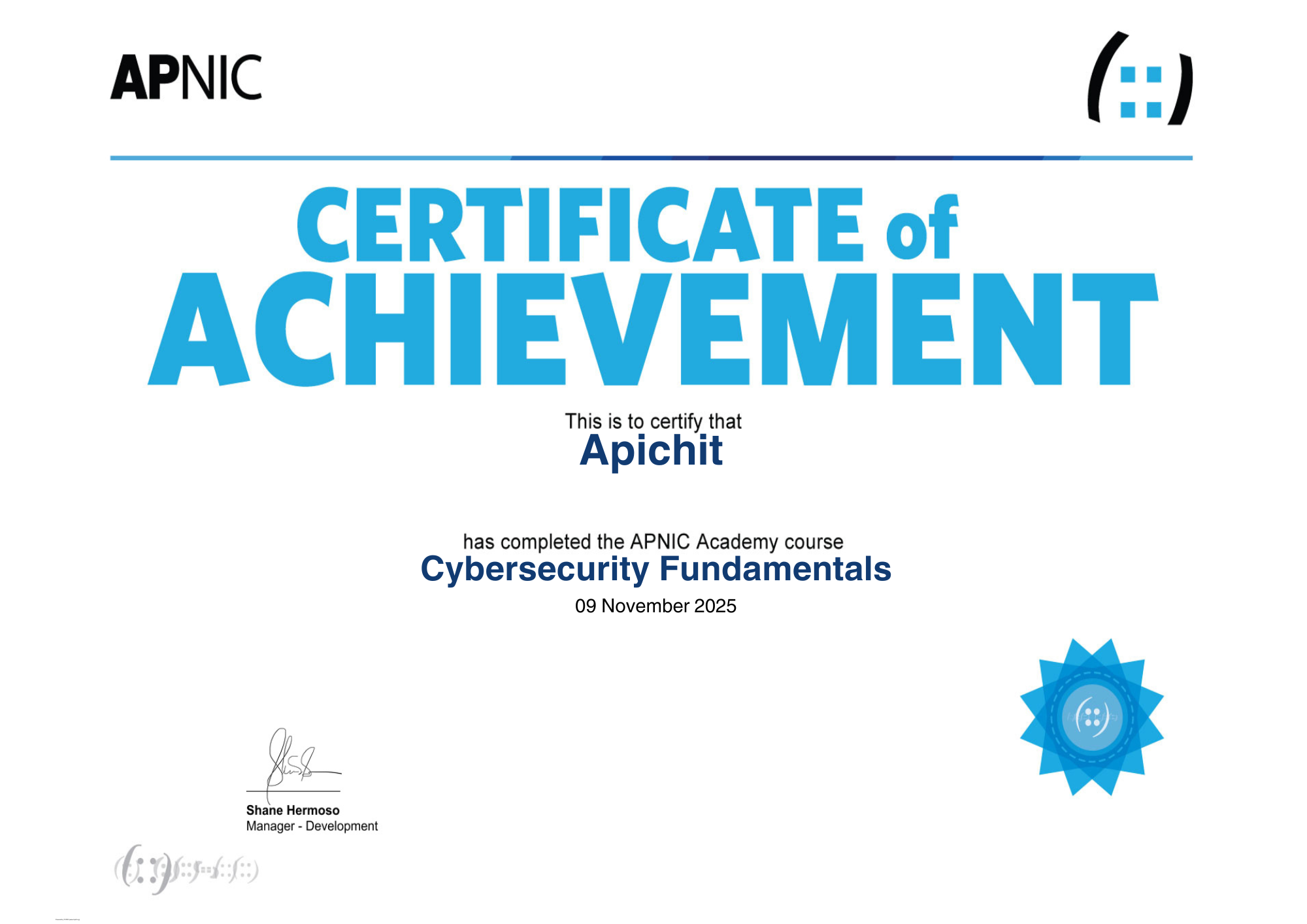 Cybersecurity Certificate